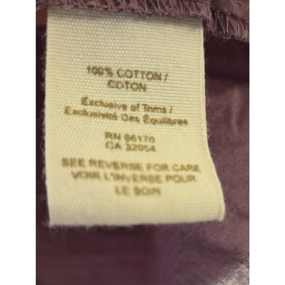 Free People Dusty Purple Lace Placket Button Front Tunic Blouse Lightweight Sz L - Picture 9 of 9